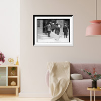 Historic Framed Print, Taking packages to Express Office,  17-7/8" x 21-7/8"