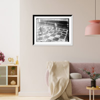 Historic Framed Print, C. Mathewson and Ben Scully in lawn checkers,  17-7/8" x 21-7/8"