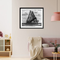 Historic Framed Print, View of Dr. Herschel's forty feet telescope,  17-7/8" x 21-7/8"