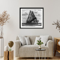 Historic Framed Print, View of Dr. Herschel's forty feet telescope,  17-7/8" x 21-7/8"