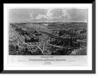Historic Framed Print, Birds eye view of the international exhibition buildings, 1876,  17-7/8" x 21-7/8"