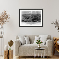 Historic Framed Print, Birds eye view of the international exhibition buildings, 1876,  17-7/8" x 21-7/8"