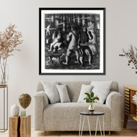 Historic Framed Print, [Preparatory drawing for Entry into the forest" mural,  Hispanic Division,  Library of Congress].Portinari.",  17-7/8" x 21-7/8"