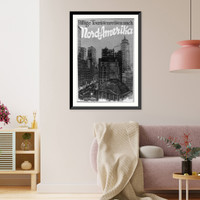 Historic Framed Print, Billige touristenreisen nach Nord-Amerika.Bernd Steiner 1928.,  17-7/8" x 21-7/8"