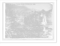 Historic Framed Print, New York, NL & Philadelphia, NL players view fire damage, Polo Grounds,  17-7/8" x 21-7/8"
