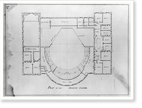 Theater and hotel building (Theatre, Assembly Rooms and an hotel"), Richmond, Virginia. 12-2nd floor plan" Classic, Vintage Poster