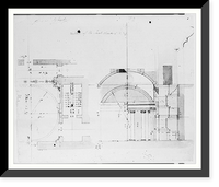 Historic Framed Print, [United States Capitol, Washington, D.C. Vestibule of Senate Chamber - plan and section],  17-7/8" x 21-7/8"