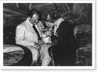 Goering and Emmy with tiger cub during breakfast for Charles and Mrs. Lindberg, Antique Poster