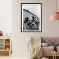 Lightnin'" Washington, an African American prisoner, singing with his group in the woodyard at Darrington State Farm, Texas", Vintage Wall Art