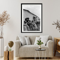 Lightnin'" Washington, an African American prisoner, singing with his group in the woodyard at Darrington State Farm, Texas", Vintage Wall Art