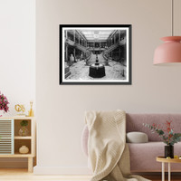 Historic Framed Print, [Interior view of the Pavilion of Mexico, showing stairway and exhibits, Paris Exposition, 1889],  17-7/8" x 21-7/8"