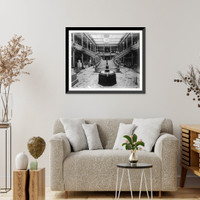 Historic Framed Print, [Interior view of the Pavilion of Mexico, showing stairway and exhibits, Paris Exposition, 1889],  17-7/8" x 21-7/8"