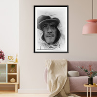 Portrait of unidentified German soldier wearing hood over hat, in snow on the Eastern Front, Vintage Wall Art