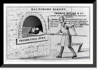 Historic Framed Print, Baltimore bakery. Thomas Ritchie & Co. from Richmond. Bakers and confectioners to his democratic,  17-7/8" x 21-7/8"