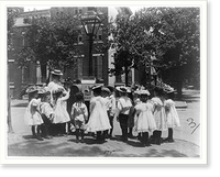 Historic Framed Print, [2nd Division grade school pupils examining mail box, Washington, D.C.],  17-7/8" x 21-7/8"