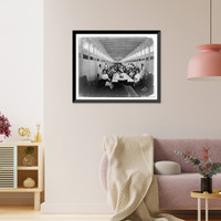 Historic Framed Print, [Interior of a steamboat cabin at dinner time].Brennan Photo.,  17-7/8" x 21-7/8"