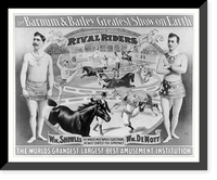 The Barnum & Bailey greatest show on Earth. The rival riders, Wm. Shoutes. Wm. DeMott, Antique Poster