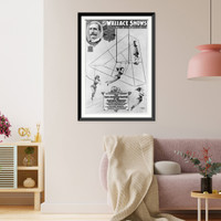 Historic Framed Print, The great Wallace shows An innovation in aerialism, the triple revolving trapeze of the sisters Vortex [...].Courier Litho. Co., Buffalo N.Y.,  17-7/8" x 21-7/8"