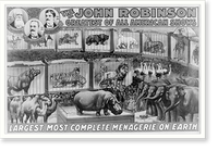 The John Robinson Largest, Most Complete Menagerie on Earth, Vintage Print