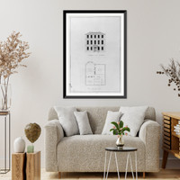 Houses and a church (Buildings Erected or Proposed to be Built in Virginia"). Main Street elevation, 2nd floor plan", Antique Poster