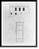 Houses and a church (Buildings Erected or Proposed to be Built in Virginia"). Side elevation and basement floor plan", Historic Reproduction