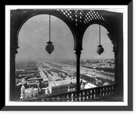 Historic Framed Print, Paris Exposition; view of Paris from arched balcony of Eiffel Tower, Paris Exposition, 1889,  17-7/8" x 21-7/8"