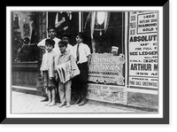 Some of the Norfolk newsies and their environment. Many very small boys sell newspapers in the Virginia cities. Location: Norfolk, Virginia, Antique Wall Art