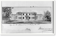 Houses and a church (Buildings Erected or Proposed to be Built in Virginia"). Entrance, Mill Hill - elevation", Antique Wall Art