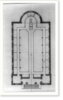 Houses and a church (Buildings Erected or Proposed to be Built in Virginia"). Shockoe church - Floor plan", Vintage Poster