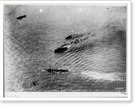 Aerial of sinking of Ex-German vessel Frankfort, during U.S. Army & Navy practice attack, Historic Reproduction