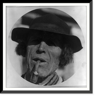 Tatra mountaineer smoking pipe; head; Poland, Antique Poster
