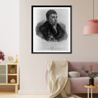 Historic Framed Print, Le G&eacute;n&eacute;ral [garland enclosing names of battles] La Fayette,  17-7/8" x 21-7/8"