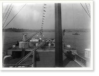The S.S. OLYMPIC, 1911: After deck with New Jersey shoreline in backgrd, Vintage Wall Art