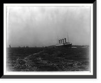 Historic Framed Print, [The S.S. OLYMPIC, 1911: Entering the Narrows of New York Harbor],  17-7/8" x 21-7/8"