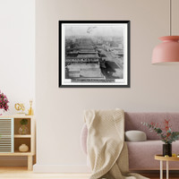 Historic Framed Print, Sacramento City, K Street, looking West from the Masonic Hall - [W]averly House Meals 25 cents, several buildings,  17-7/8" x 21-7/8"