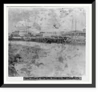 Historic Framed Print, View of the Levee, Stockton, San Joaquin Co.,  17-7/8" x 21-7/8"