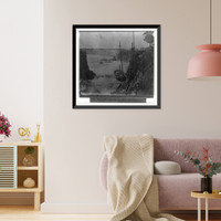 Wreck of schooner JOSEPHINE WOOLCOT, Mendocino City. looking West. Classic, Antique Wall Art