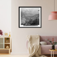 Historic Framed Print, View near the top of the Nevada Fall, looking towards the Little Yosemite Valley, Mariposa County,  17-7/8" x 21-7/8"