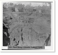 Historic Framed Print, Placer Mining. Columbia, Tuolumne Co., loading the cars,  17-7/8" x 21-7/8"