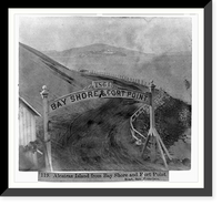 Historic Framed Print, Alcatraz Island from Bay Shore and Fort Point Road, San Francisco,  17-7/8" x 21-7/8"