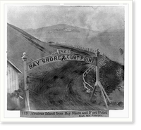 Historic Framed Print, Alcatraz Island from Bay Shore and Fort Point Road, San Francisco,  17-7/8" x 21-7/8"