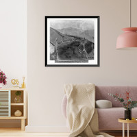 Historic Framed Print, Alcatraz Island from Bay Shore and Fort Point Road, San Francisco,  17-7/8" x 21-7/8"