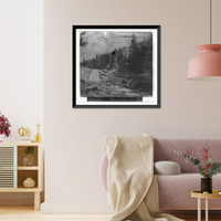 Historic Framed Print, The Cascade Fall, Little Yosemite Valley, Mariposa County,  17-7/8" x 21-7/8"