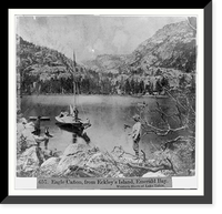 Historic Framed Print, Eagle Canyon from Eckley's Island, Emerald Bay, Western Shore of Lake Tahoe,  17-7/8" x 21-7/8"