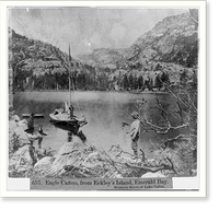Historic Framed Print, Eagle Canyon from Eckley's Island, Emerald Bay, Western Shore of Lake Tahoe,  17-7/8" x 21-7/8"