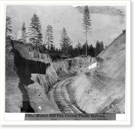 Historic Framed Print, Hornet Hill Cut, Central Pacific Railroad near Gold Run,  17-7/8" x 21-7/8"