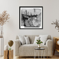 Historic Framed Print, Hornet Hill Cut, Central Pacific Railroad near Gold Run,  17-7/8" x 21-7/8"
