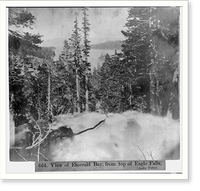 Historic Framed Print, View of Emerald Bay, from top of Eagle Falls, Lake Tahoe,  17-7/8" x 21-7/8"