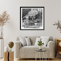 Historic Framed Print, Eagle Falls.  upper fall, Emerald Bay, western shore of Lake Tahoe,  17-7/8" x 21-7/8"