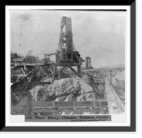 Placer Mining. Columbia, Tuolumne County - Front view of the lifting wheel, Antique Poster